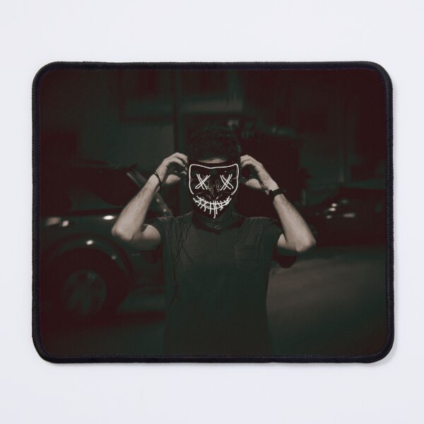 Item preview, Monochrome Purge Mask Portrait - White Neon on Dark Background designed and sold by MDB_Shop.