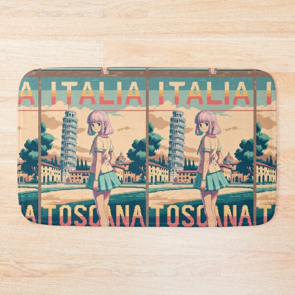 Item preview, Cute Pixel Anime Girl Toscana Italy Travel 8bit design designed and sold by Pixel-Destinations.