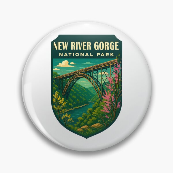 Item preview, New River Gorge National Park Retro Bridge Sticker designed and sold by Ismeal Von.