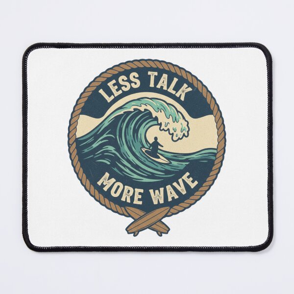 Item preview, Less Talk More Wave Patch Vintage Surfer Ocean Humor designed and sold by DibuHumor.