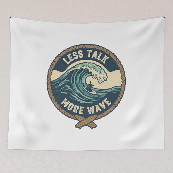 Item preview, Less Talk More Wave Patch Vintage Surfer Ocean Humor designed and sold by DibuHumor.