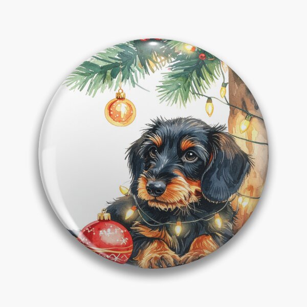 Item preview, Wire-haired dachshund under the Christmas tree on the naughty list Text designed and sold by LiskoDesign.