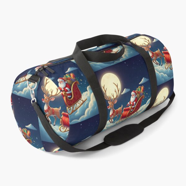 Item preview, Santa Claus Flying Over the Moonlit Sky | Magical Christmas Sleigh Illustration designed and sold by PixelVibe782.
