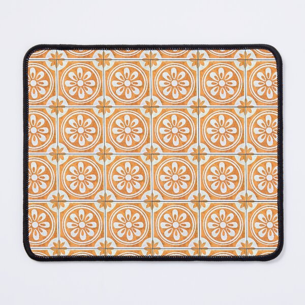 Item preview, Orange Ceramic Tiles with Floral Pattern designed and sold by CarolinaReina.