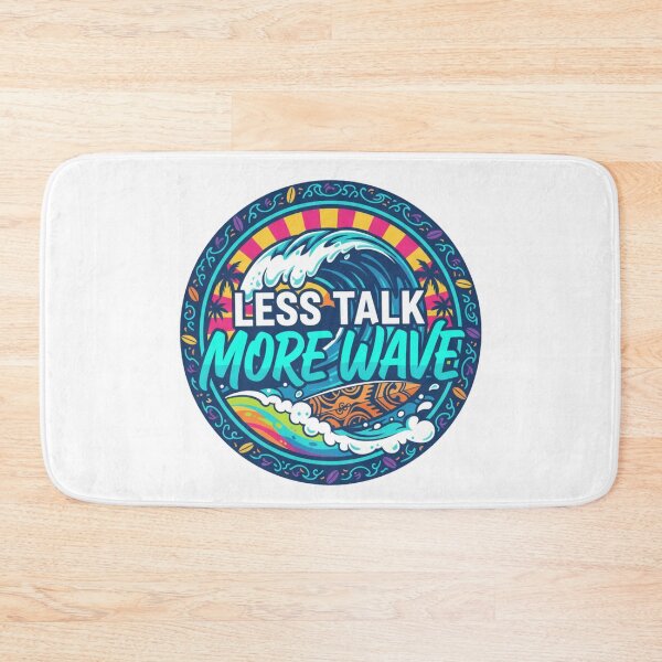Item preview, Less Talk More Wave Psychedelic Art Neon Surf Tropical Tiki designed and sold by DibuHumor.