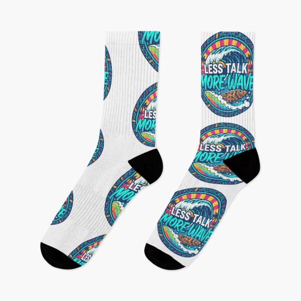 Item preview, Less Talk More Wave Psychedelic Art Neon Surf Tropical Tiki designed and sold by DibuHumor.