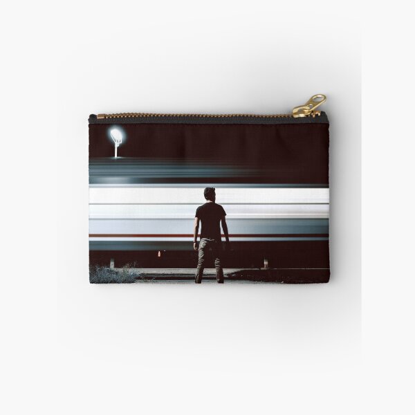 Item preview, Man Silhouette Facing Speeding Train - Long Exposure Motion Blur designed and sold by MDB_Shop.