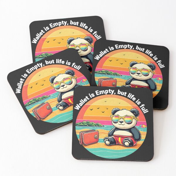 Item preview, Funny Panda T-Shirt – Wallet Is Empty But Life Is Full Retro  Positive Vibes Tee designed and sold by Snark & Spark.