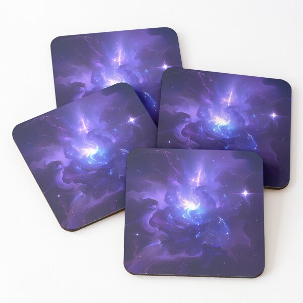 Item preview, Cosmic Swirl of Shooting Stars – Abstract Galaxy Art in Deep Purple and Blue Nebula Glow designed and sold by Windy-market.