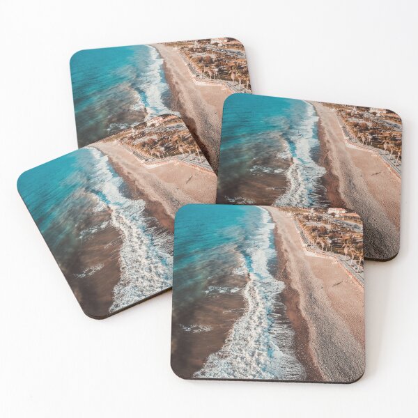 Item preview, Aerial View of Coastal Beach and Turquoise Ocean Waves - Travel Drone Photo designed and sold by MDB_Shop.