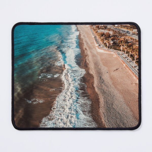 Item preview, Aerial View of Coastal Beach and Turquoise Ocean Waves - Travel Drone Photo designed and sold by MDB_Shop.