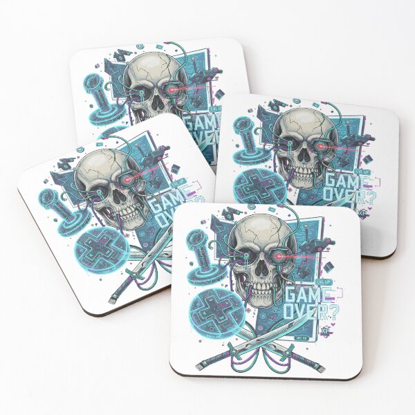 Item preview, Game Over? | Cyberpunk Gamer Skull & Katana Design designed and sold by TheArtForge.