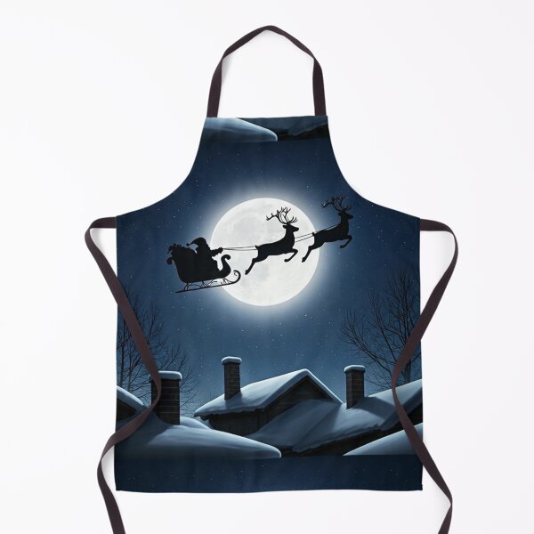 Item preview, Santa Claus Silhouette Flying Across the Full Moon | Magical Christmas Night Scene Illustration designed and sold by PixelVibe782.