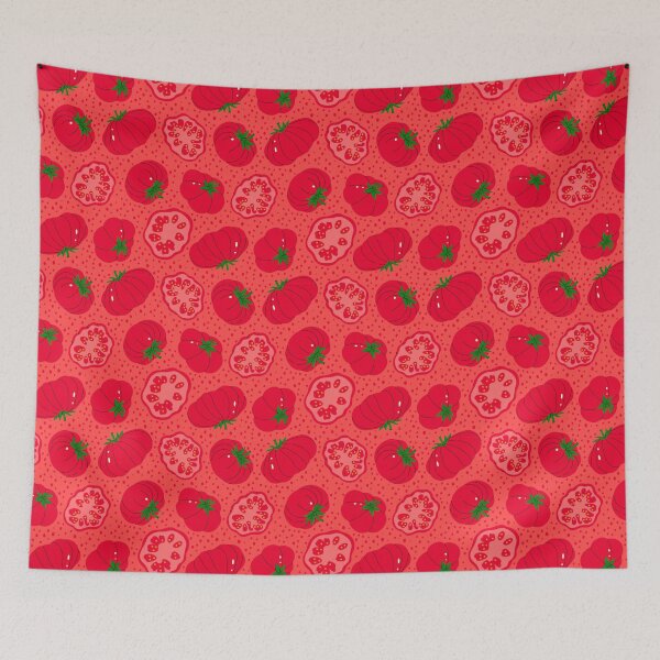 Item preview, Large red tomatoes on a red background  designed and sold by burbura.