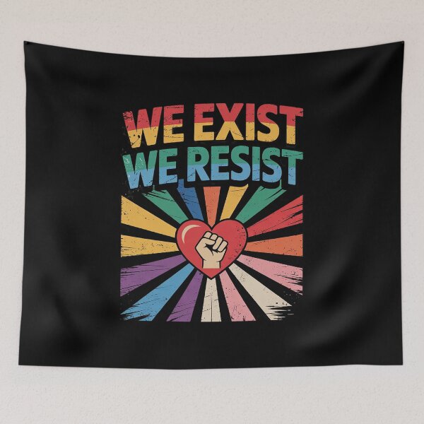 Item preview, We Exist We Resist LGBT Flag Pride Anti Trump Boho Flower  designed and sold by GGrizeldaRivas.