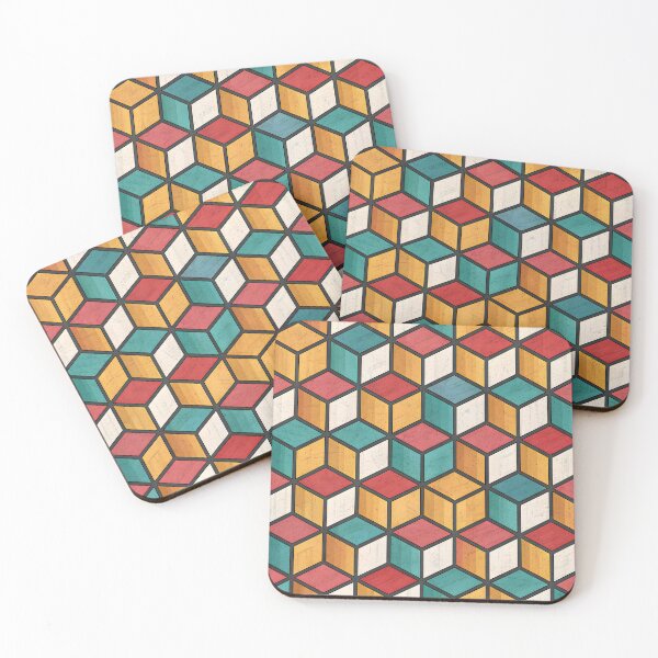 Item preview, Vibrant 3D Cube Optical Illusion Pattern | Seamless Geometric Depth Design designed and sold by SaicoGN.