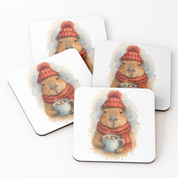 Item preview, Winter Capibara with hot chocolate designed and sold by AlfeArts.