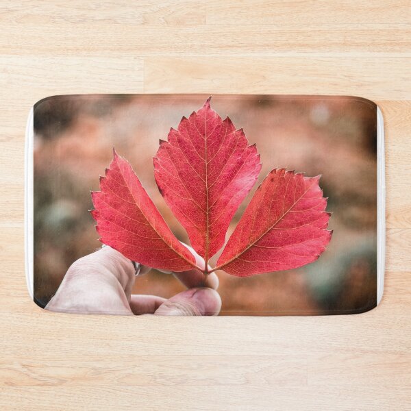 Item preview, Vibrant Red Autumn Leaf Held Up - Fall Texture Close-Up designed and sold by MDB_Shop.