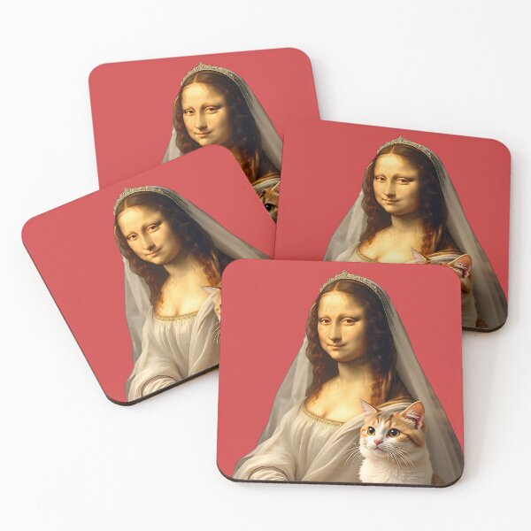 Item preview, Bridal Mona Lisa – 3D Renaissance Wedding Portrait with Cat designed and sold by AwesomeDigiShop.