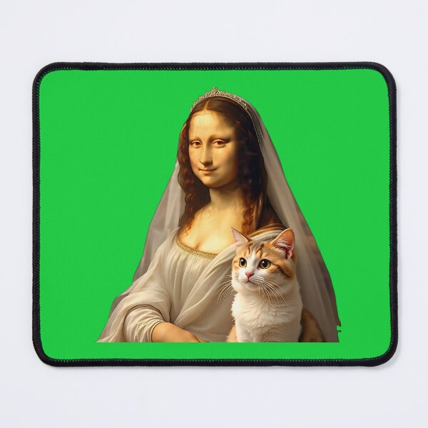 Item preview, Bridal Mona Lisa – 3D Renaissance Wedding Portrait with Cat designed and sold by AwesomeDigiShop.