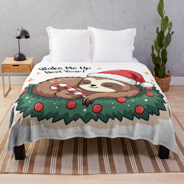 Item preview, Sleepy Kawaii Xmas Sloth - Wake Me Up Next Year - Funny Sloth Christmas Design designed and sold by Hans-Design.