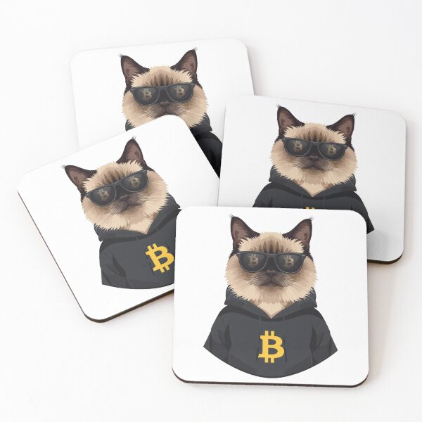 Item preview, Bitcoiner Cat with Sunglasses – Minimalist Crypto HODL Design designed and sold by Siamcatshop.
