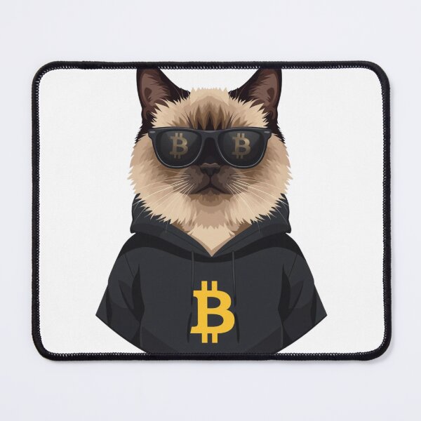 Item preview, Bitcoiner Cat with Sunglasses – Minimalist Crypto HODL Design designed and sold by Siamcatshop.