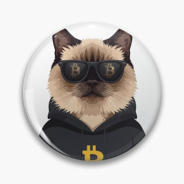 Item preview, Bitcoiner Cat with Sunglasses – Minimalist Crypto HODL Design designed and sold by Siamcatshop.