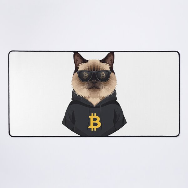 Item preview, Bitcoiner Cat with Sunglasses – Minimalist Crypto HODL Design designed and sold by Siamcatshop.