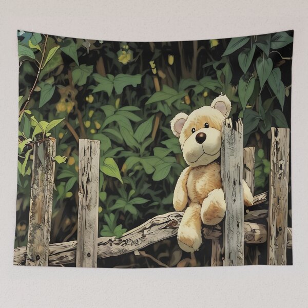 Item preview, Teddy on Fence designed and sold by tomorrowsart.