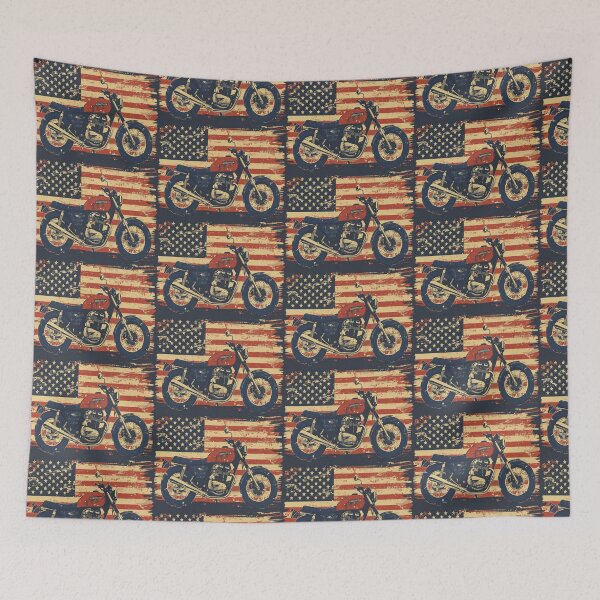 Item preview, Retro Motorcycle & Distressed Flag designed and sold by mittie101.