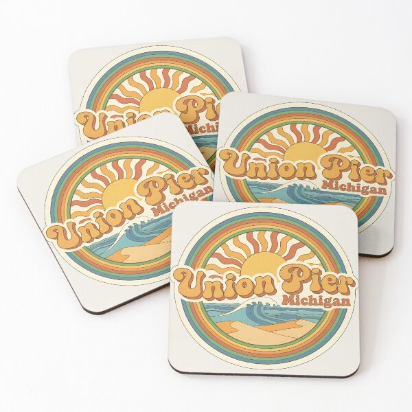 Item preview, Union Pier, Michigan Retro Wave designed and sold by TheOldMittenIllustrated.
