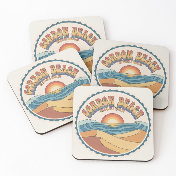 Item preview, Gordon Beach, Michigan Retro Wave designed and sold by TheOldMittenIllustrated.