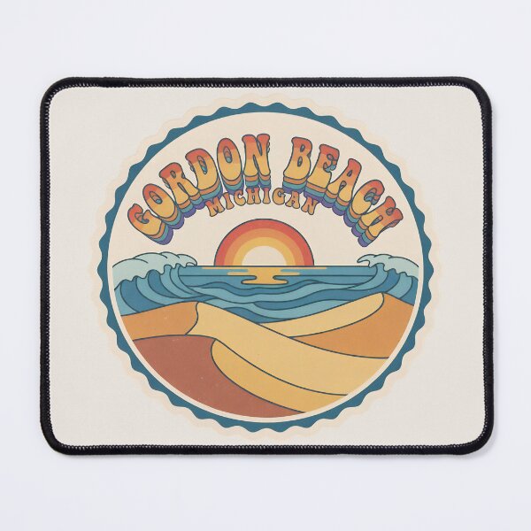 Item preview, Gordon Beach, Michigan Retro Wave designed and sold by TheOldMittenIllustrated.