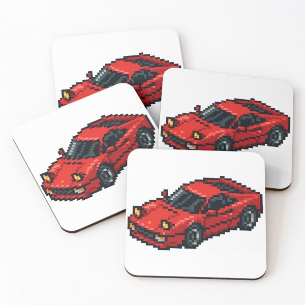 Item preview, Retro style red sports car pixel art designed and sold by arteopolis.