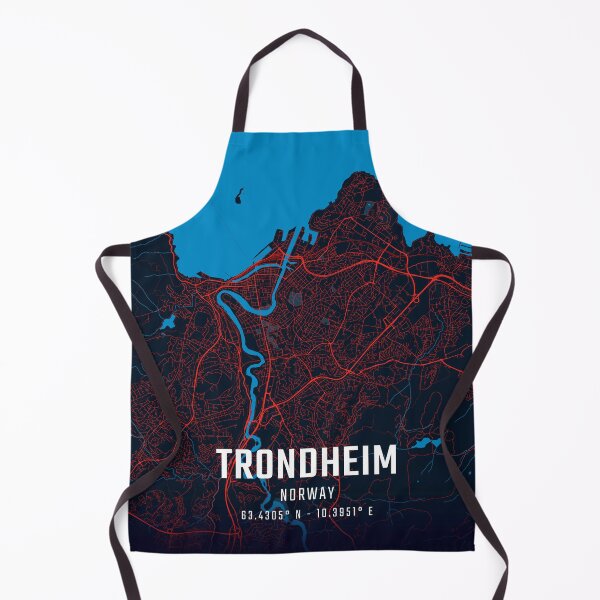 Item preview, Trondheim Red & Blue Minimalist Map designed and sold by HomeLivingCo.
