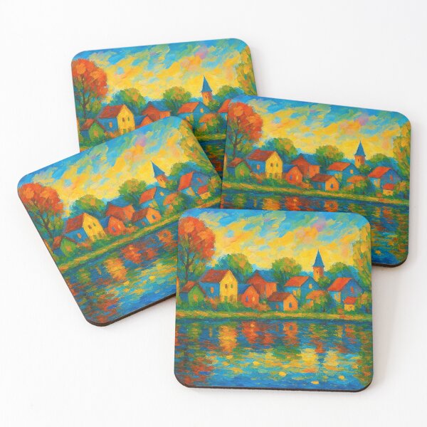 Item preview, Bright village on the lake designed and sold by Sigtrix.
