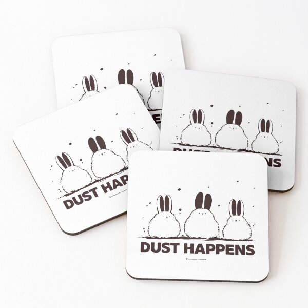 Artikelvorschau, Dust Happens – Minimalistisches, lustiges Dust Bunny-Silhouette-Design in Schwarz und Weiß entworfen und verkauft von Windy-market.