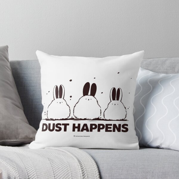 Artikelvorschau, Dust Happens – Minimalistisches, lustiges Dust Bunny-Silhouette-Design in Schwarz und Weiß entworfen und verkauft von Windy-market.