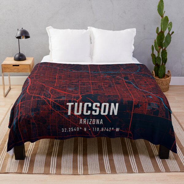 Item preview, Mapa minimalista rojo y azul de Tucson designed and sold by HomeLivingCo.