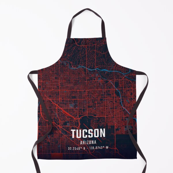 Artikelvorschau, Minimalistische Karte von Tucson in Rot und Blau entworfen und verkauft von HomeLivingCo.