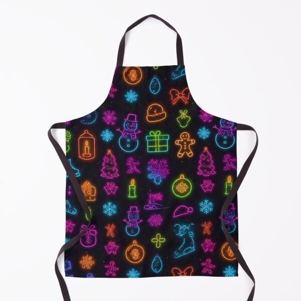 Item preview, Neon Christmas Pattern | Seamless Festive Lights Design with Winter Icons designed and sold by PixelVibe782.