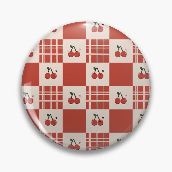 Item preview, : Happy Cherry on Red Check Pattern designed and sold by applecs.