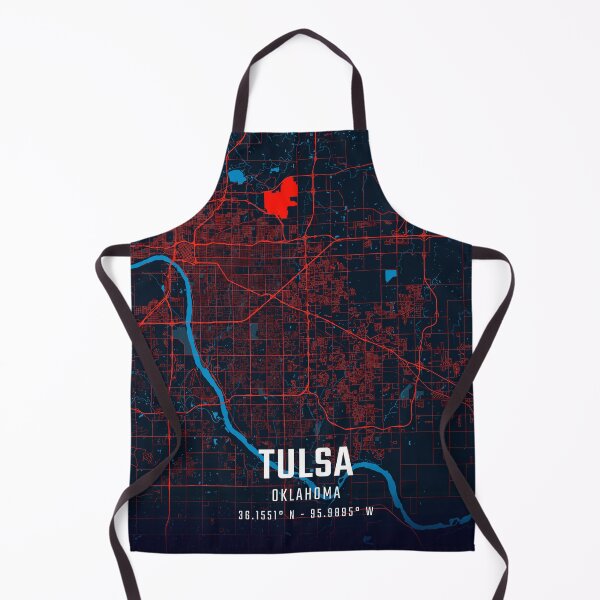 Item preview, Tulsa Red & Blue Minimalist Map designed and sold by HomeLivingCo.