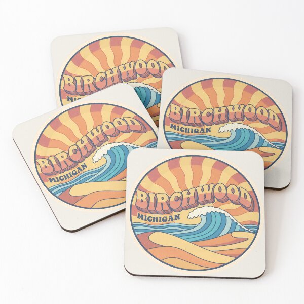 Item preview, Birchwood, Michigan Retro Wave designed and sold by TheOldMittenIllustrated.