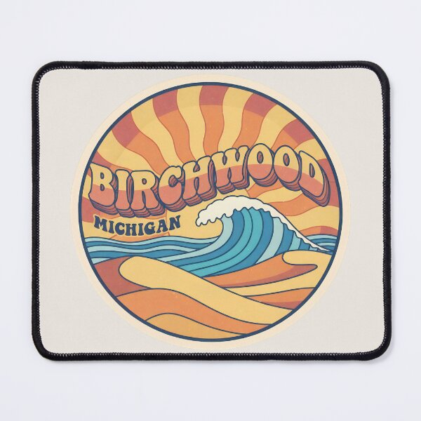 Item preview, Birchwood, Michigan Retro Wave designed and sold by TheOldMittenIllustrated.