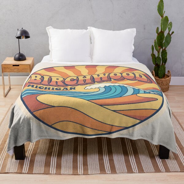 Item preview, Birchwood, Michigan Retro Wave designed and sold by TheOldMittenIllustrated.