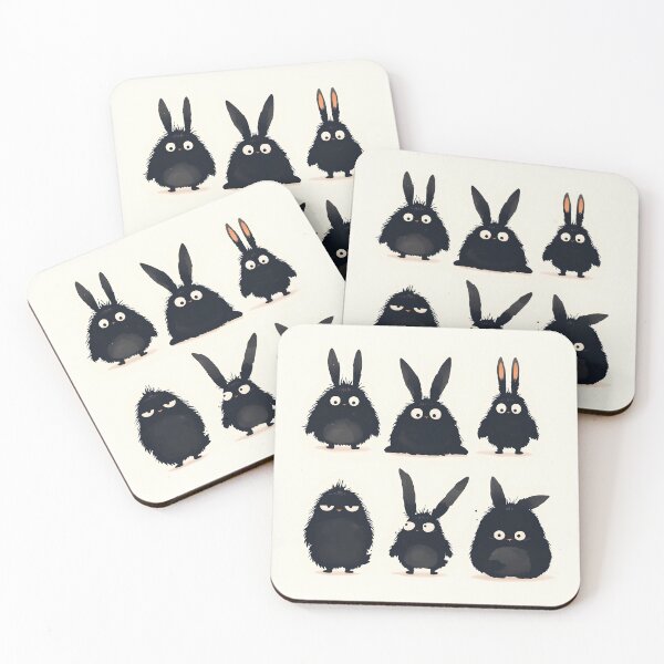 Item preview, Minimal Dust Bunny – Cute Black Silhouette with White Eyes | Modern Funny Minimalist Design designed and sold by Windy-market.