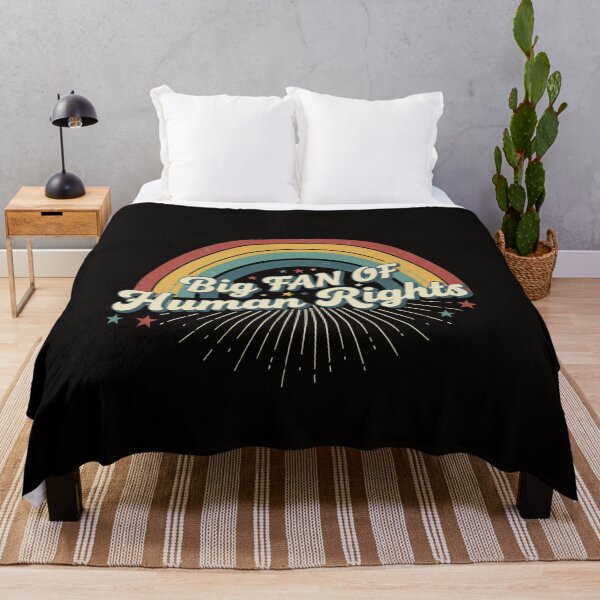 Item preview, Big Fan of Human Rights Retro Rainbow Vintage designed and sold by dianadouri.