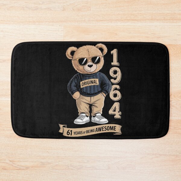 Item preview, 61st Birthday Men Women 1964 Original Awesome Teddy Bear  designed and sold by HuValverdeArt.